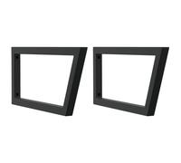 (black, 25 x 55 cm/ Trapezium) vidaXL Shelf Brackets for Washbasin Shelf Support Shelving Bracket 2 pcs Steel