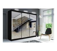 (Black, 250cm) Modern Milan full mirror Sliding wardrobe in 4 color and 6 sizes