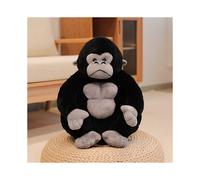 (Black, 25cm) Gorilla Toy Plush Cute Animal Cartoon Stuffed Doll Kids Gift Birthday Decoration