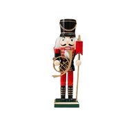 (Black) 25cm Wooden Nutcracker Doll Soldier Vintage Handcraft Decoration Gifts