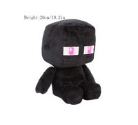 (Black, 26cm/10.2in) Minecraft Plush Toy Creeper Enderman Pig Pixel Doll