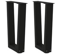 vidaXL Coffee Table Legs V-Shape 2 pcs Black 28x(42-43.3) cm Steel