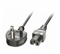 2m UK 3 Pin Plug to IEC C15 'Hot Condition' Power Cable. Bla