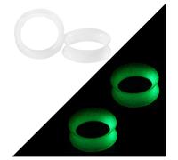 (Black) 2Pcs Glow In The Dark Silicone Ear Plugs And Tunnels Piercing Expander Piercing Tunnel Ear Tunnels Stretchers Plug Ear Gauges