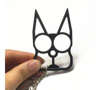 (Black) 2PCS Multi-function Cat Keychain Fashion Tool Keyring Bag Pendant Ornaments