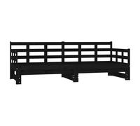 (Black, 2x(90x190) cm) vidaXL Solid Wood Pine Pull-out Day Bed Wooden Sofa Bed Multi Colours/Sizes
