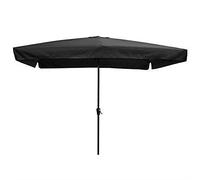 Black 2x3m Aluminum Sunshade Market Beach Garden Parasol Crank, Easy to Clean and Maintain Patio Umbrella