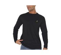 (Black, 2XL) BRAVE SOUL Mens Long Sleeve T Shirts Crew Neck Casual Top Summer Cotton Tee NEW