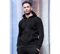 (Black, 2XL) Mens Hoodies Enzo Zip Up Hooded Jacket Track Top