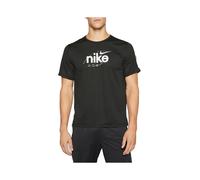 (Black, 2XL) NIKE Mens Dri-Fit T Shirt Short Sleeve Quick Dry Miler Reflective Running Tops