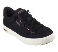 Skechers Women's Arch FIT Arcade Sneaker, Black Canvas/Rose Gold Trim, 3 UK