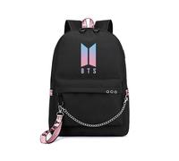 (Black-3) Bts Backpack Kpop Bangtan Boys School Bookbag Travel Shoulder Bag Port Usb With