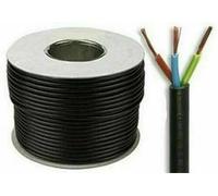 Black 3 Core Flex 3183Y 0.5mm 0.75mm 1.0mm 1.5mm 2.5mm Mains Wire Cable Electric (50, 0.75mm (6AMP))