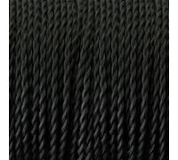 Black 3 Core Twisted Fabric Cable 0.75mm² Textile Covered Wire - 5M