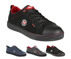 (Black, 3) Lee Cooper Workwear Unisex SB SRA Toe Cap Baseball Trainers Safety Work Shoes