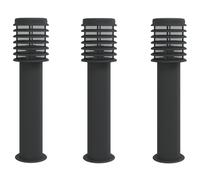 (black, 3 pcs/ basic) vidaXL Outdoor Floor Lamp Standing Lamp Floor Light Black Stainless Steel