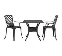 (black, 3 piece) vidaXL Bistro Set 3 Piece Bar Set Garden Table and Chair Green Cast Aluminium