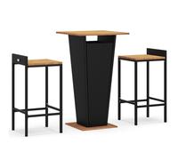 Garden Bar Set Bar Table and Chair Poly Rattan and Solid Wood Acacia vidaXL