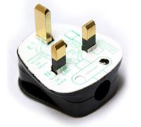 Black 3 Pin UK Mains Plugs 13A 240V BSI Approved Fuse Fused Power Wall