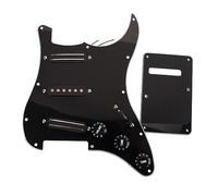Black 3 Ply Sss Dual Rail Pickups Loaded Prewired Guitar Pickguards For 11 Hole Electric Guitar