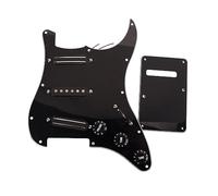 Black 3-Ply Sss Dual Rail Pickups Loaded Prewired Guitar Pickguards For 11 Hole Electric Guitar
