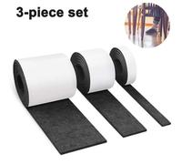 (Black) 3 Rolls Of Self-adhesive Felt For Furniture Cut Any Shape Sliding Mat
