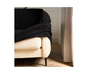 (Black, 3 Seater - 190 x 230cm) OHS Boucle Elastic Stretch 2 or 3 Seater Sofa Cover Protector
