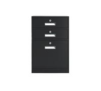 Black 3-Tier File Cabinet - Large Capacity Officewith Locking Drawers Ideal for Balcony Storage & Filing Secure Datafor Home & Office