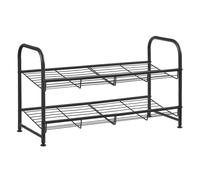Black 3 Tiers Shoe Rack with Adjustable Shelves, 2 Tier (37H cm)