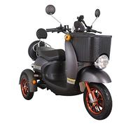 Black 3 Wheeled Retro Style E-Mobility Device with Front Basket 500W 60V20ah GreenPower