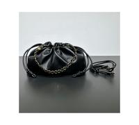 (black, 30-10.5-20cm) 2024 New Chinese Messenger Women's Bag Cowhide Blessing Bag Bucket Bag Pumping Rope Cloud Bag, Shoulder Mesengers Under The Armpit Women's Bag