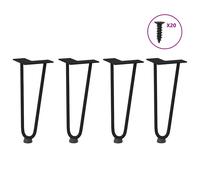 (black, 30 cm) vidaXL Hairpin Table Legs Hairpin Legs Coffee Table leg 4 pcs Solid Steel