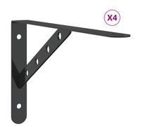 (black, 30 x 2.5 x 15.5 cm) vidaXL Shelf Brackets Wall Mounted Shelf Support 4 pcs Silver Stainless Steel