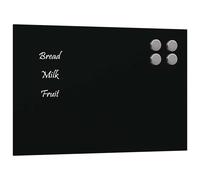 vidaxl Wall-Mounted Magnetic Board Black Tempered Glass 30x20 cm for Home Office School - Durable Dry-Erase Board Multitasking Message & Notice Board