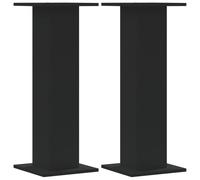 ** vidaXL Speaker Stands HiFi Floor Stand Set - 2 pcs - Black - Engineered Wood - 80cm Height - Supports Up to 60kg - Large Top Surface - Sand Fillable Hollow Design