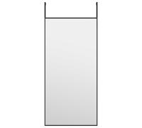 vidaXL Door Mirror Black 30x60 cm Glass and Aluminium