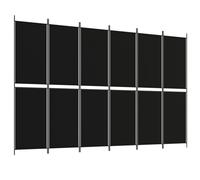 Vidaxl 6-panel Room Divider Black 300X200 Cm Fabric, Black