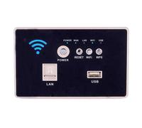 (Black) 300Mbps 118-Type Wall Embedded Router Wireless AP Panel Router WPS WiFi Repeater Extender 1500mA USB Charge Socket