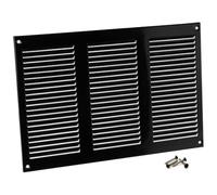 Black 300x200mm Metal Air Vent Cover with Insect Mesh - 12x8 inch Ventilation Grille - Air Vent Register for Walls and Ceilings - Ventilation Cover for Outdoor and Indoor