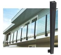 Black 304 Stainless Steel Glass Balustrade Post - Side Mount Outdoor Pool Fence Railing System, Shallow Grey, 85cm - Durable Safety Solution for Modern Patios