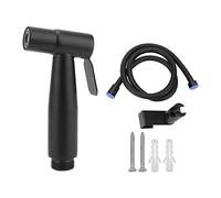 Black 304 Stainless Steel Handheld Pressurized Sprayer with 1.2m Hose and Wall Hook for Toilet Bidet G1/2 Male and Female Thread