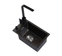 Black 304 Stainless Steel Handmade Single Basin Sink for Kitchen Mini Bar Balcony - Compact 46x38cm Design & Stylish Kitchen Essential