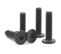 Black 304 Stainless Steel M2 M2.5 M3 M4 M5 M6 M8 30/35/40/45mm Hex Socket Flat Head Allen Screw Bolt 5-50Pcs(45mm,M5 (10pcs))