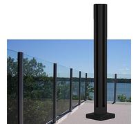 Black 304 Stainless Steel Railing Balustrade Post100cm Deck Pool Fence Spigot with Clete Installation KitDurable Corner Support for Outdoor Safety