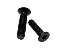 Black 304 Stainless Steel Six-Lobe Torx Head Flat Countersunk Screw Six Lobe Bolt Machine Screw, 50pcs M3, 4mm