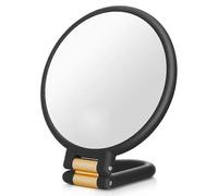 Black 30x Makeup Magnifying Mirror Travel Hand Mirror with Handle - Double Side, Adjustable Stand