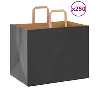 (black, 32 x 22 x 24 cm/ 250 pcs) vidaXL Paper Bags 250 pcs with Handles White 21x11x28 cm Paper Grocery Bag