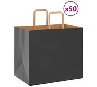 (black, 32 x 22 x 28 cm) vidaXL Paper Bags 50 pcs with Handles White 54x15x49 cm Paper Grocery Bag