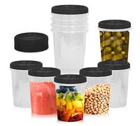 [Black-32oz-12 Pk] Airtight Deli Containers with Lids, Twist Lock Lid, Food Storage for Meal Prep, Snacks, and Leftovers, Freezer and Microwave Safe, Stackable, Leak-Resistant (950 ml)