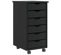 (black, 34 x 39 x 65.5 cm) vidaXL Rolling Cabinet with Drawers Mobile File Cabinet Solid Wood Pine MOSS